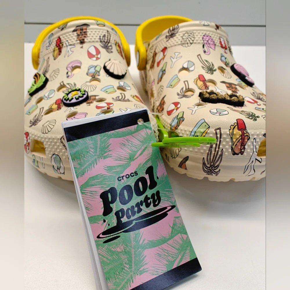 5Y Crocs Classic Spring Break Vacation Beach Pool Party Girl Clog Sandals size 5